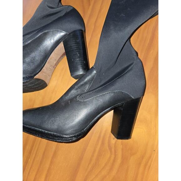 Donald J Pliner Pull On Over The Knee Joan Stretch Leather Boots Black Size 6M - Picture 4 of 11